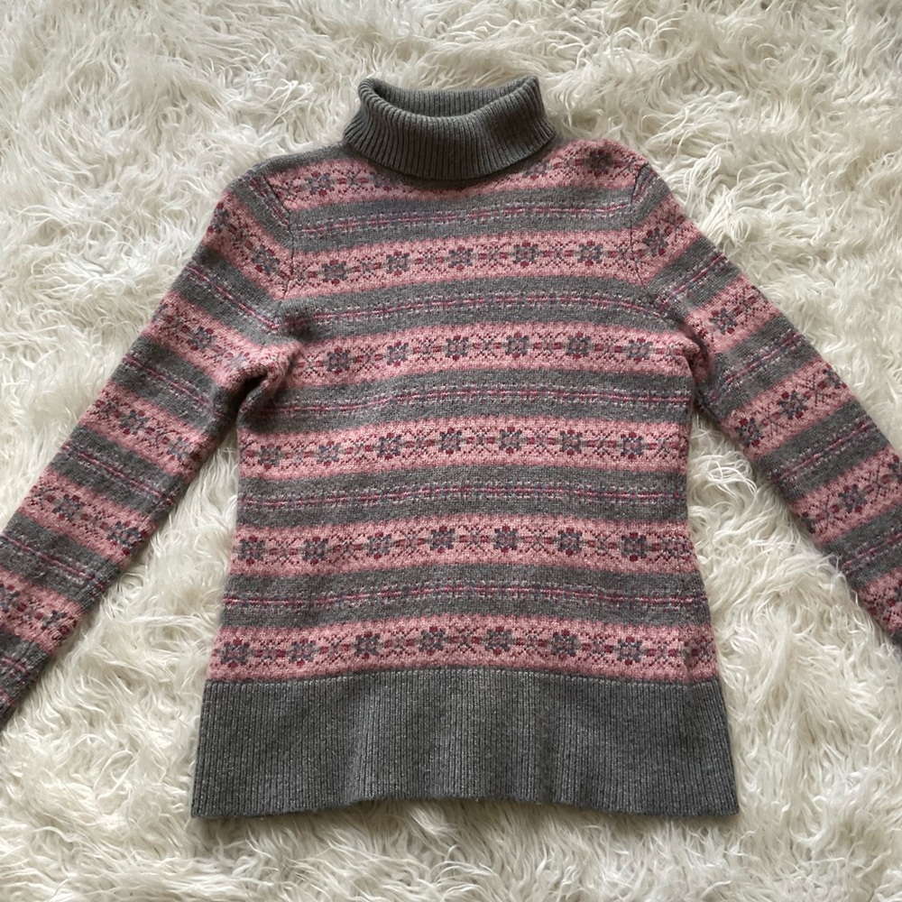 Garnet Hill Fair Isle Turtleneck Sweater